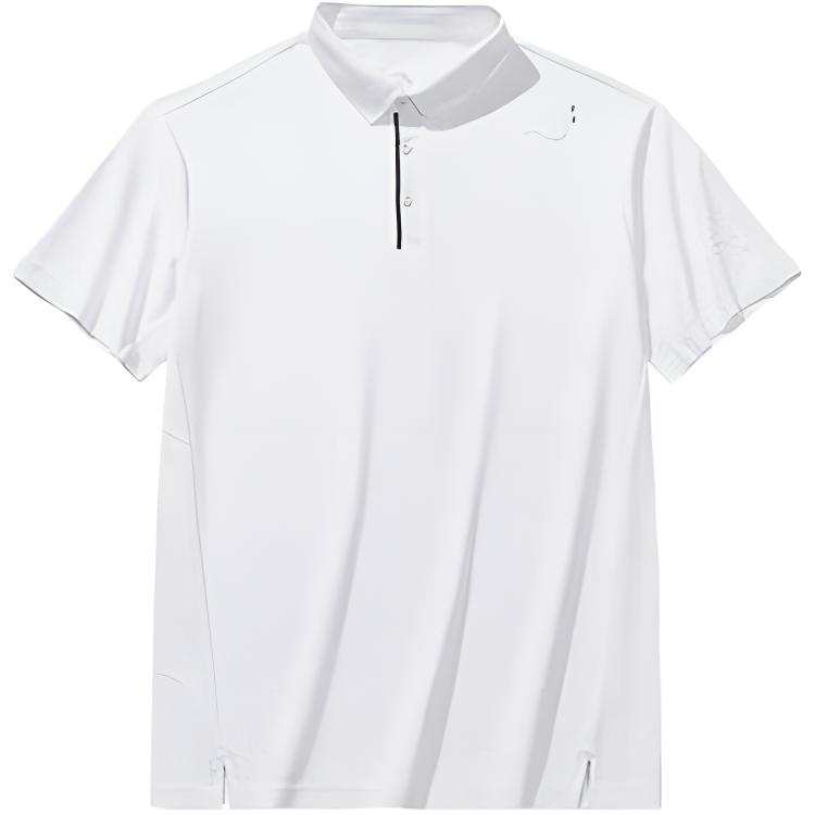 ANTA Life Collection Polo Shirts Men's Snowflake White Polo Collar Moderate Straight Fit