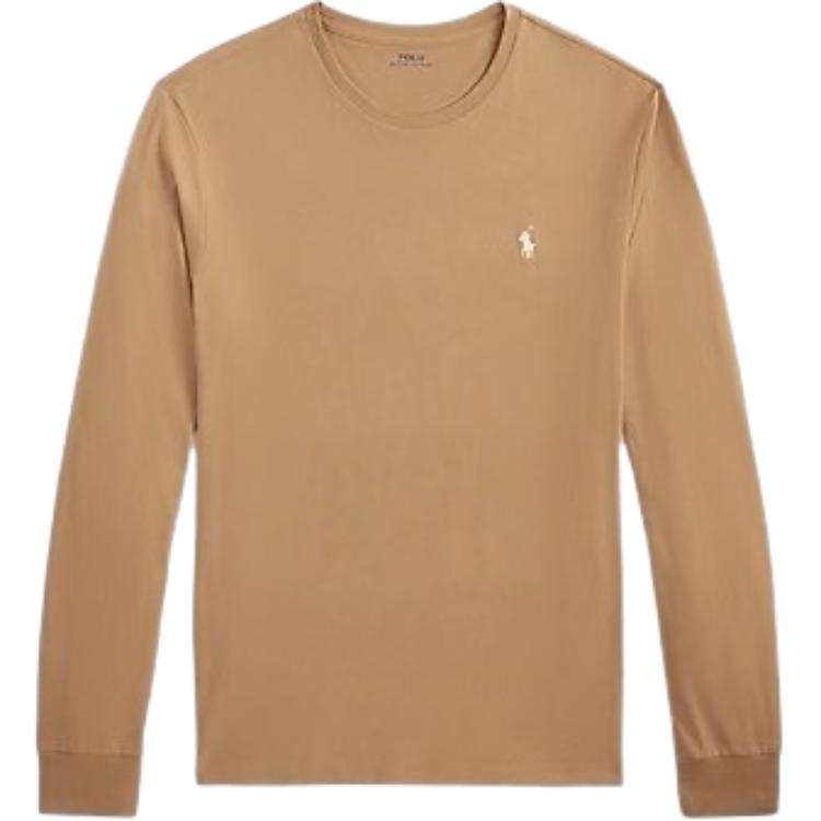 Polo Ralph Lauren T Shirts Men's Brown Camel Crew Neck Moderate Straight Fit