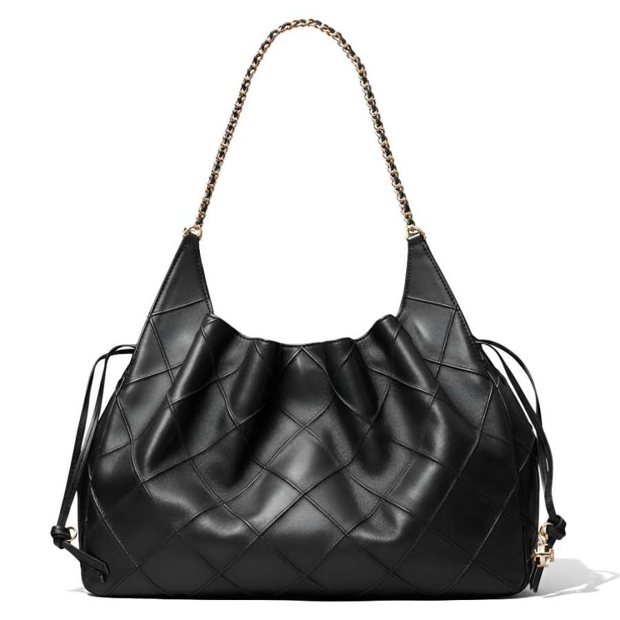 TORY BURCH Fleming Sheepskin Shoulder Bag Large Women's Black
