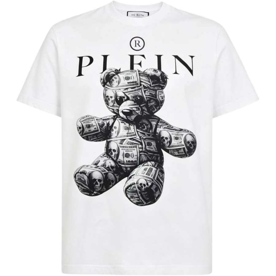 PHILIPP PLEIN T Shirts Men's White Crew Neck Moderate Other