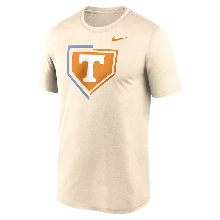 Nike Nike Dri Fit College T Shirts Men's Natural Crew Neck Moderate