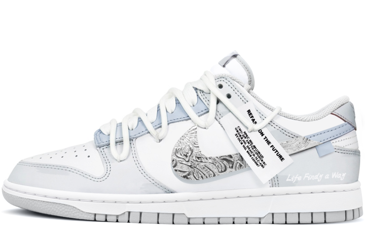 Nike Nike Dunk Skateboard Shoes Unisex Low Top White/Blue/Gray