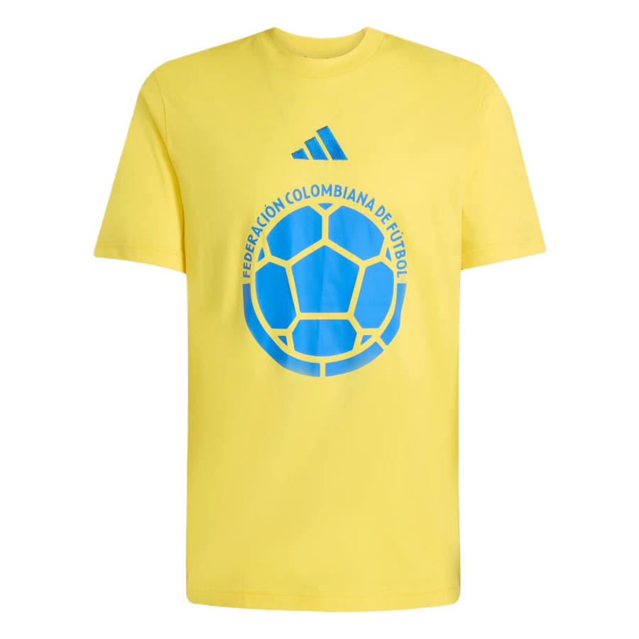 Adidas Adidas Colombia National Team Soccer Jerseys Men's Impact Yellow Crew Neck Moderate