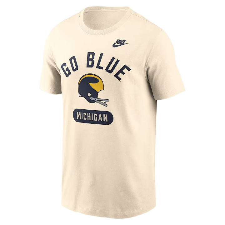 Nike Nike College T Shirts Men's Natural Crew Neck Moderate