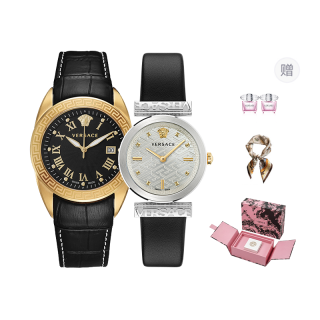 VERSACE Wrist Watches Quartz Movement Stainless Steel Cow Leather Strap 42mm36mm White Dial Unisex Rose Box