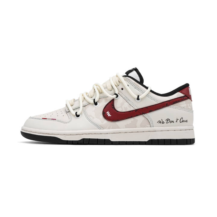 Nike Nike Dunk Skateboard Shoes Unisex Low Top Beige/Red