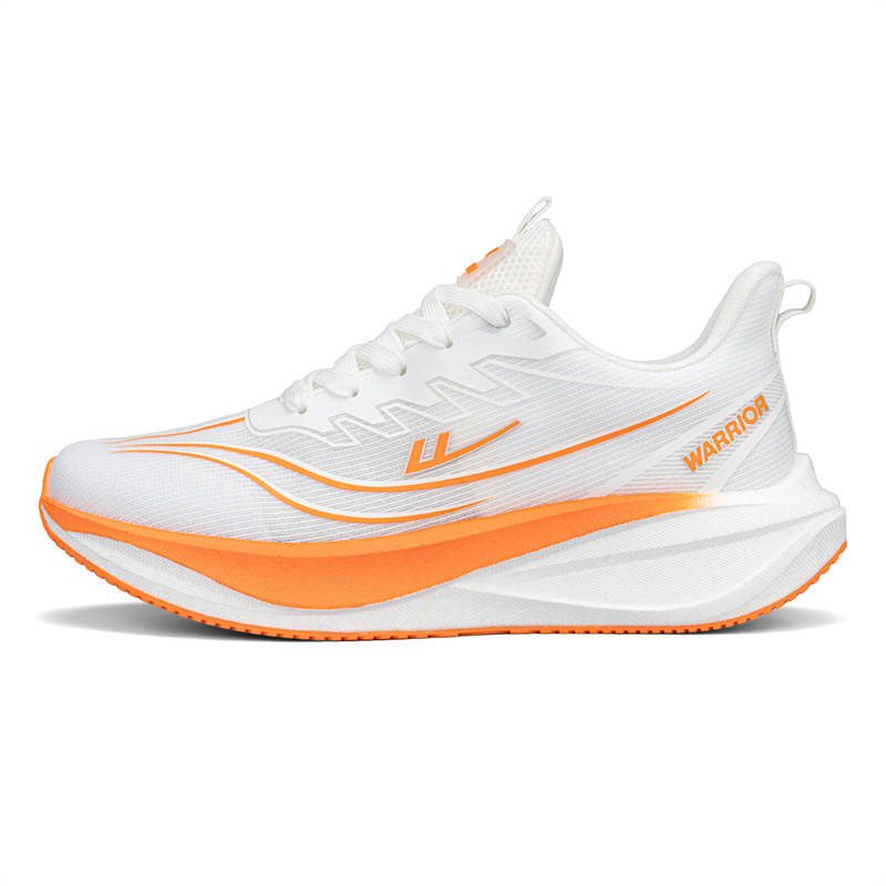 WARRIOR Running Shoes Men's Low Top White Orange/Green White Green
