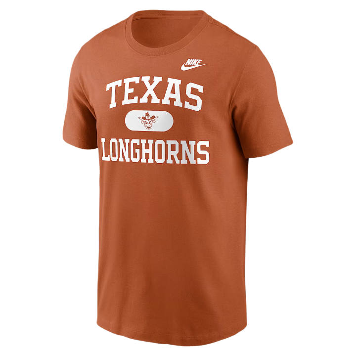 Nike Nike College T Shirts Men's Burnt Orange Crew Neck Moderate