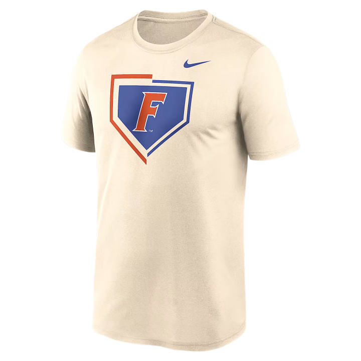 Nike Nike Dri Fit College T Shirts Men's Natural Crew Neck Moderate