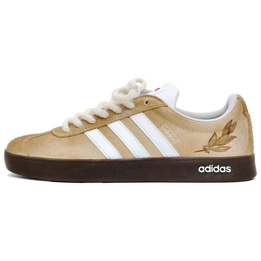 Adidas Adidas VL COURT 2.0 Skateboard Shoes Unisex Low Top Light Brown, White, Brown