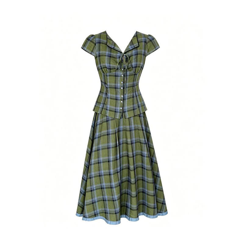 MARIE·COCO Two Piece Skirt Sets Women's V Neck Moderate Long Skirt