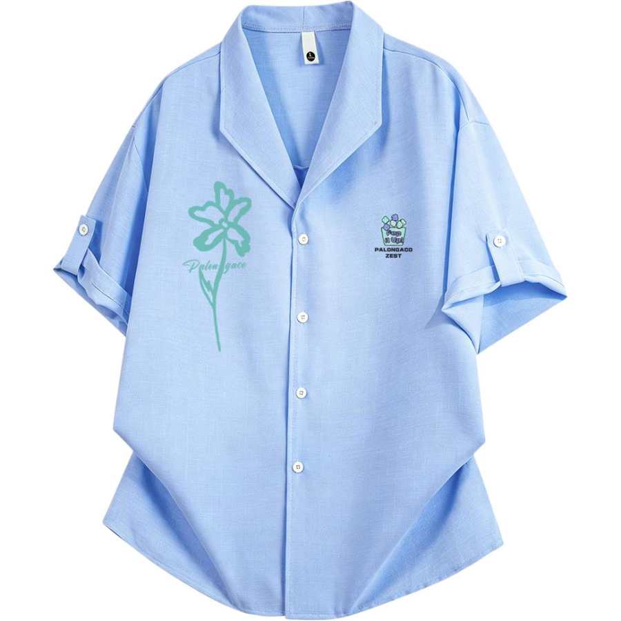 PAL ONGACO Shirts Unisex Lapel Moderate Straight Fit
