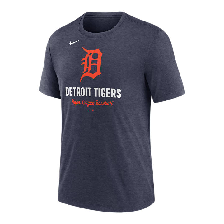 Nike Nike Detroit Tigers T Shirts Men's Marine Heather Crew Neck
