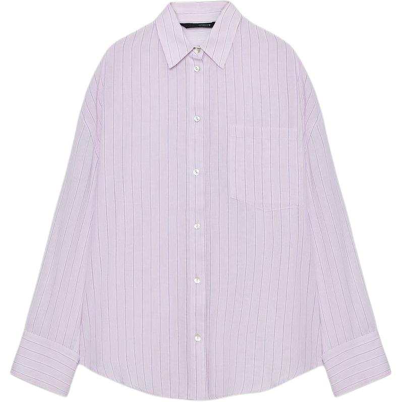 ZARA Shirts Women's Light Purple Lapel