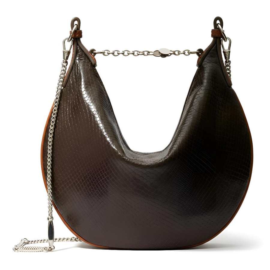 TORY BURCH Snakeskin Print Leather Crossbody Bags Mini Women's Brown