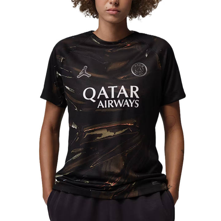 Nike Nike Paris Saint Germain Soccer Jerseys Women's Black/White/Black Crew Neck Moderate