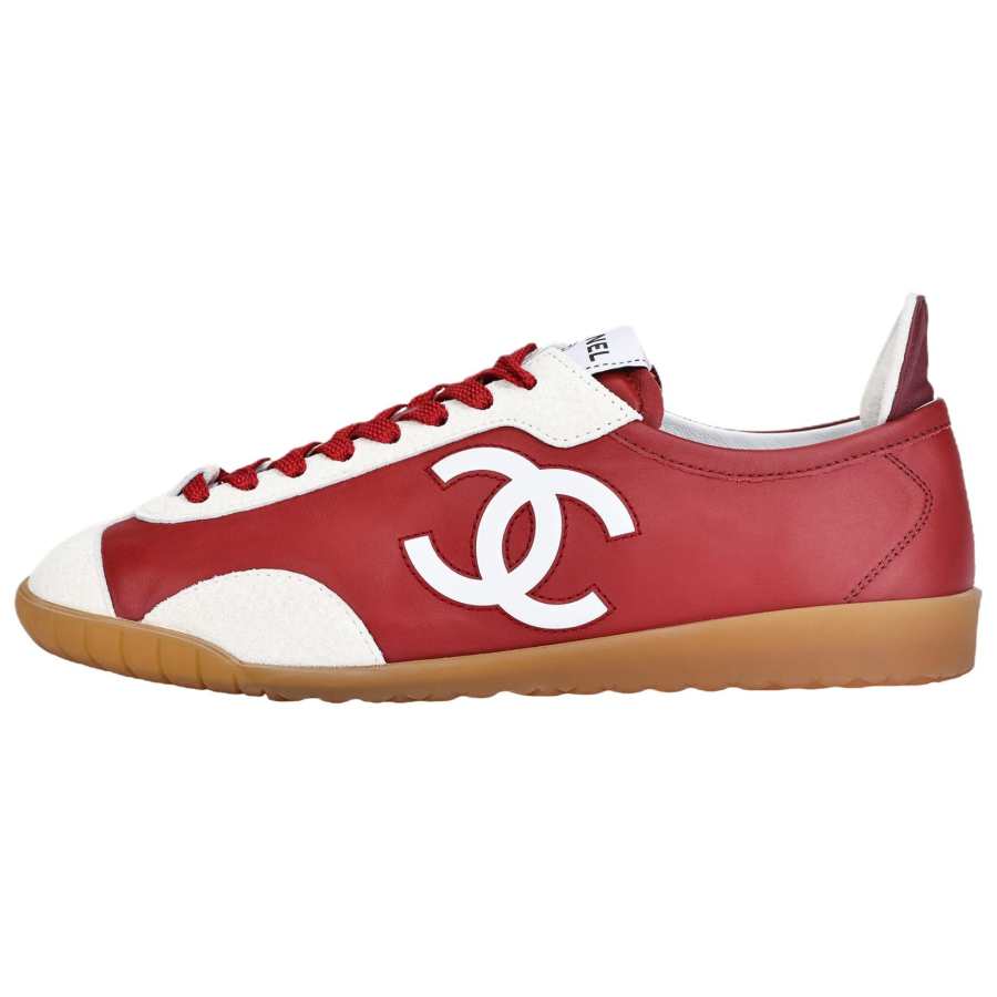CHANEL 26P Suede Low top Casual Shoes Women's Red