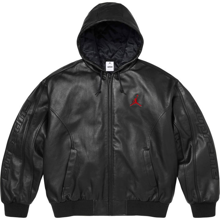 Supreme Supreme X Jordan Leather Jackets Unisex Hooded Non Detachable Moderate Other