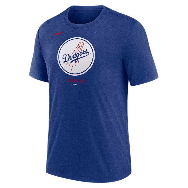 Nike Nike MLB Los Angeles Dodgers T Shirts Men's Royal Crew Neck