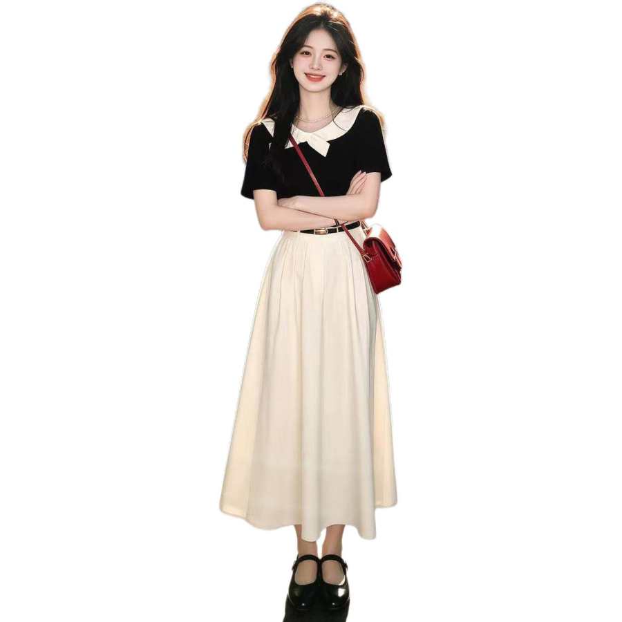 JBBCN Two Piece Skirt Sets Women's Crew Neck Moderate Midi Skirt