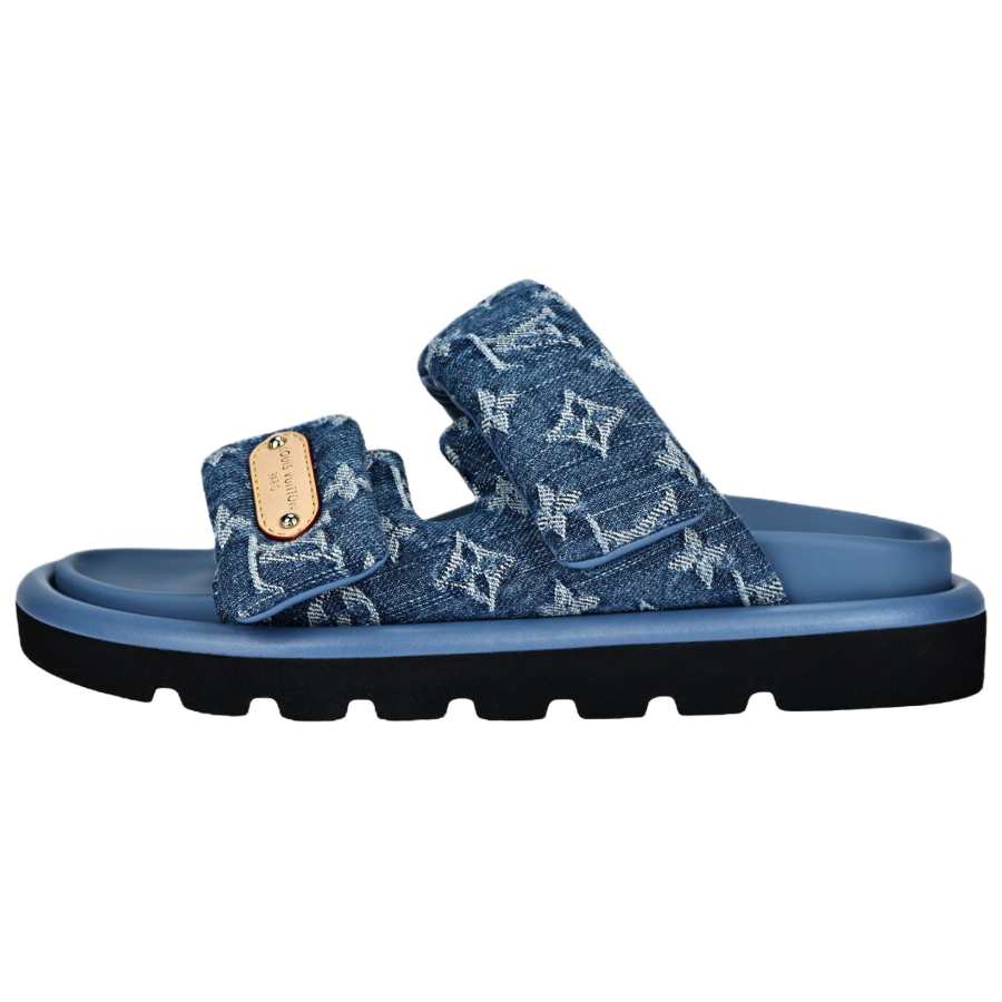 LOUIS VUITTON Pool Pillow Comfort Slide Slippers Women's Blue