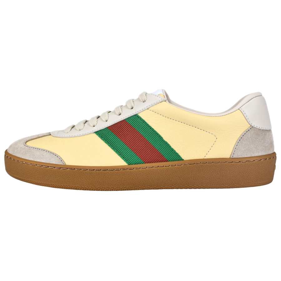 GUCCI G74 Web Low top Skateboard Shoes Women's Yellow