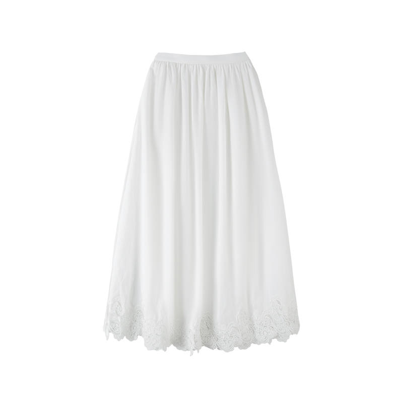 XIANGYING Casual Long Skirts Women's White Moderate