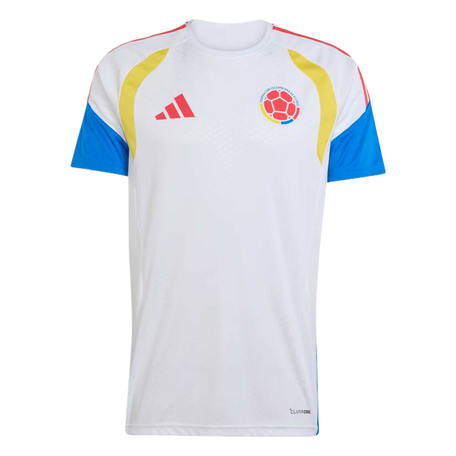 Adidas Adidas Colombia National Team Soccer Jerseys Men's White Crew Neck Moderate