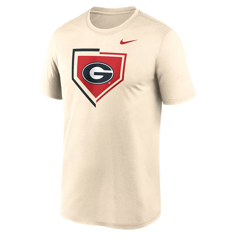 Nike Nike Dri Fit College T Shirts Men's Natural Crew Neck Moderate