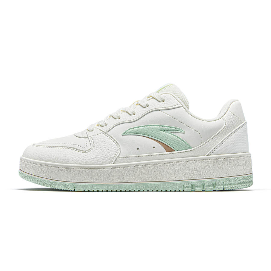 ANTA Original 2 V2 Skateboard Shoes Women's Low Top Ivory White/Sketch Green