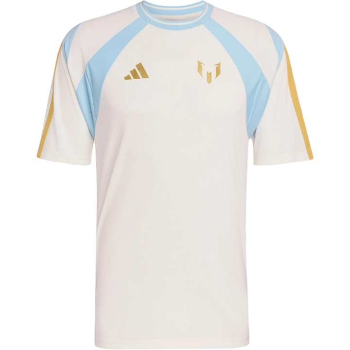 Adidas Adidas Messi Soccer Jerseys Men's Jade White/Snow Crystal Blue Crew Neck Moderate