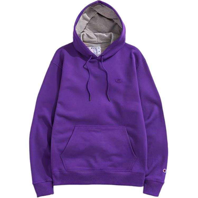 Champion Double Label Embroidery Casual Fleece Lined Sweatshirt Unisex Purple