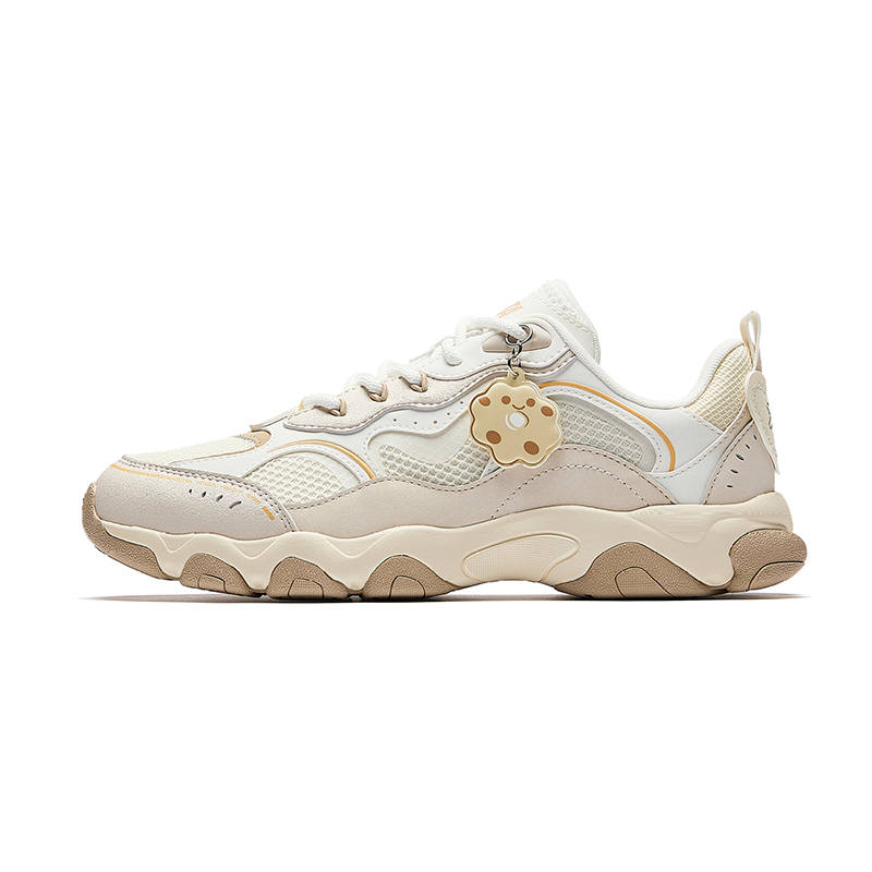 ANTA Firefly LP Casual Shoes Women's Low Top Mud Gray/Light Beige White/Papyrus White