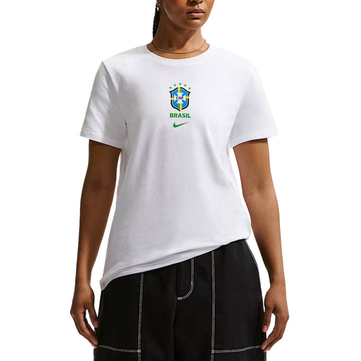Nike Nike Brazil National Team Soccer Jerseys Women's White Crew Neck Moderate