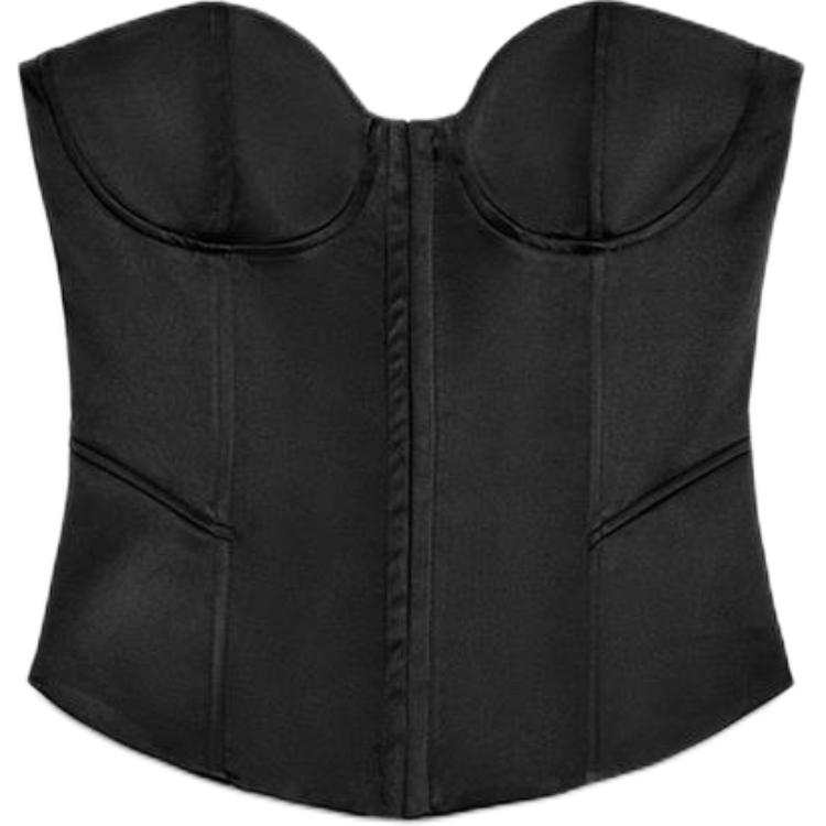 ZARA Strapless Tops Women's Black Other