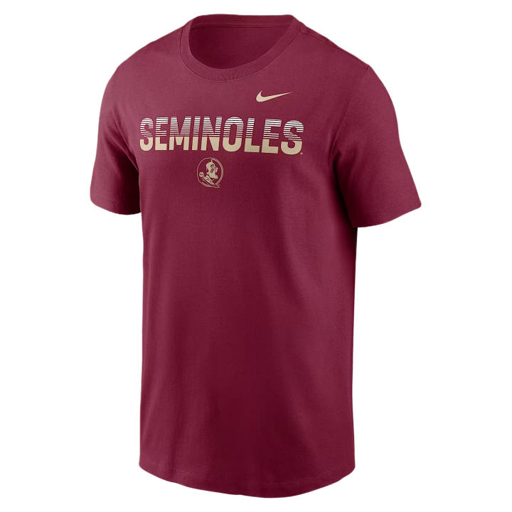 Nike Nike College T Shirts Men's Garnet Crew Neck Moderate