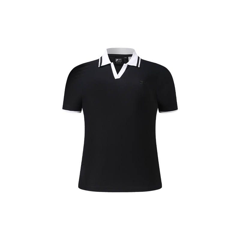FILA Golf Polo Shirts Women's Pitch Black Lapel Moderate Nipped In Waist