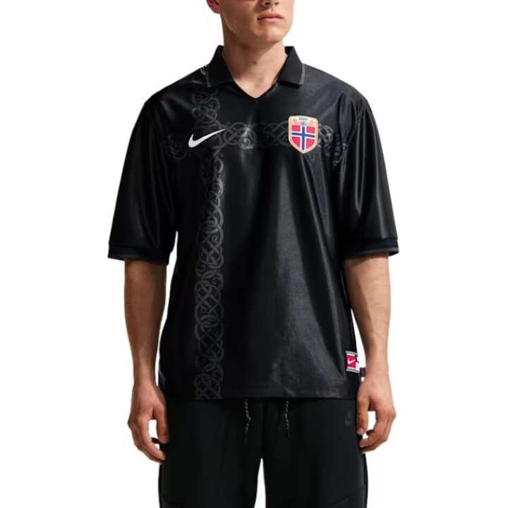 Nike Nike Norwegian National Team Soccer Jerseys Men's Black/White V Neck Moderate