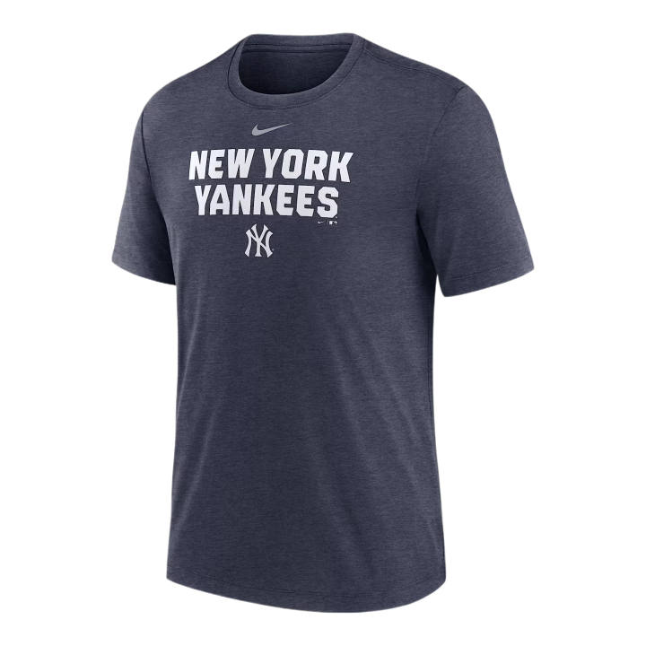 Nike Nike New York Yankees T Shirts Men's Marine Heather Crew Neck