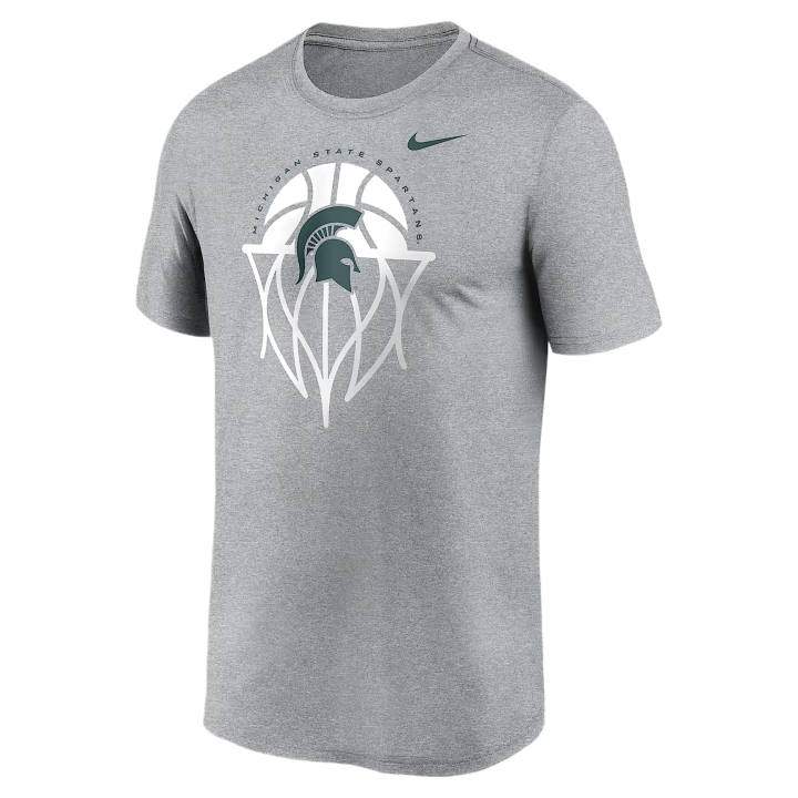 Nike Nike Dri Fit College T Shirts Men's Gray Crew Neck Moderate