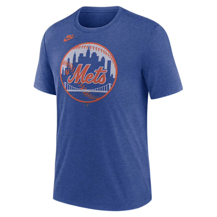Nike Nike MLB New York Mets T Shirts Men's Blue Heather Crew Neck