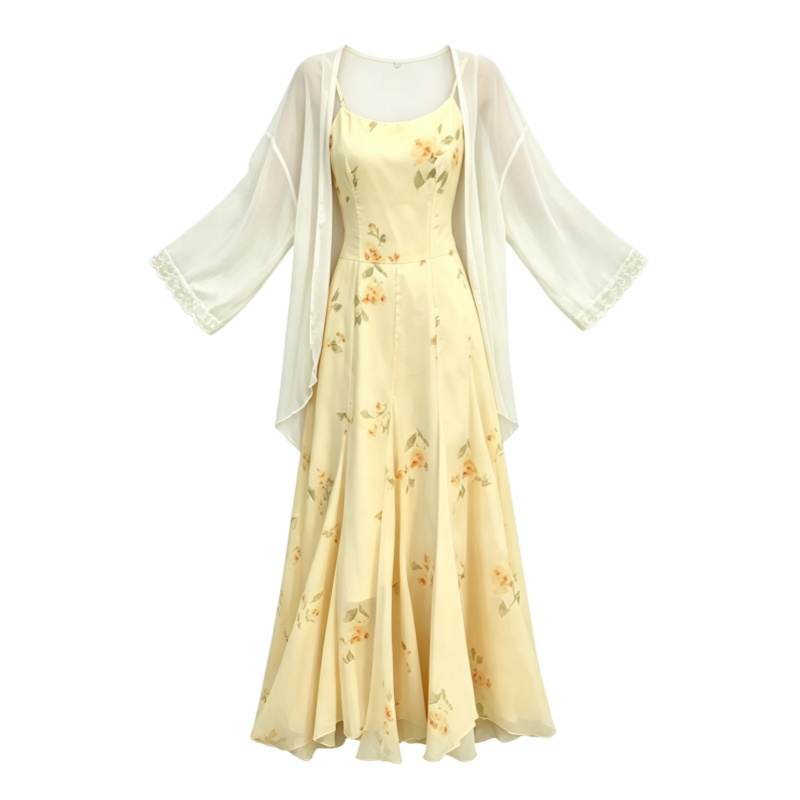 CPAURA Two Piece Skirt Sets Women's Camisole Moderate Long Skirt
