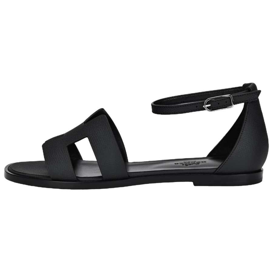 HERMES HERMES Santorini One Strap Sandals Women's Black