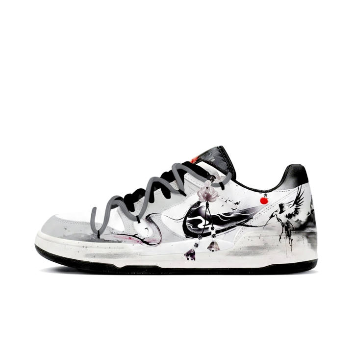 Nike Nike Full Force Skateboard Shoes Men's Low Top White/Gray/Black