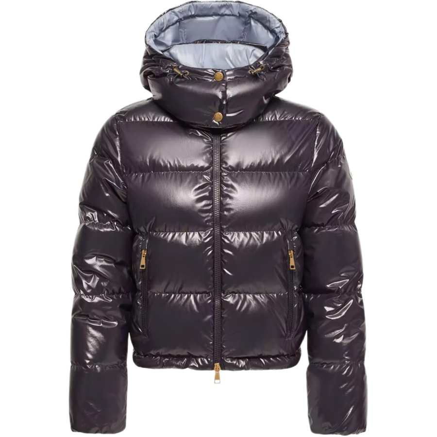 Moncler Down Jackets Women's Marine Blue Hooded Detachable