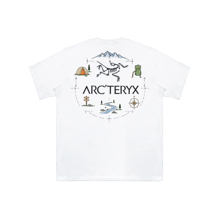 Arcteryx KRAGG T Shirts Unisex White International, Suggestion Size Down Crew Neck Thin Straight Fit