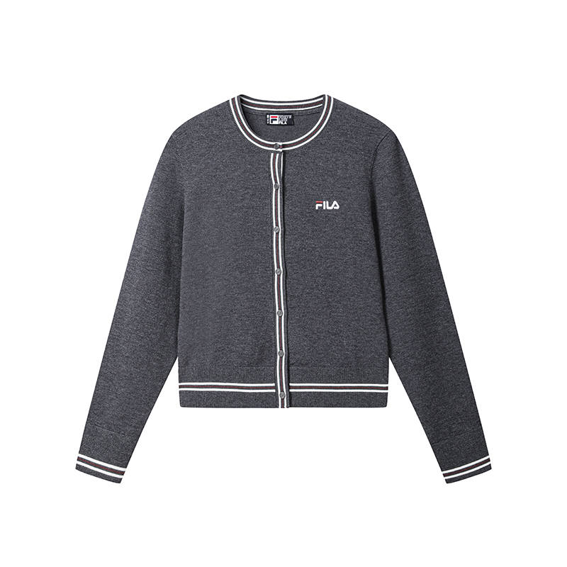 FILA Heritage Knitwear Women's Dark Heather Gray Crew Neck Moderate Other