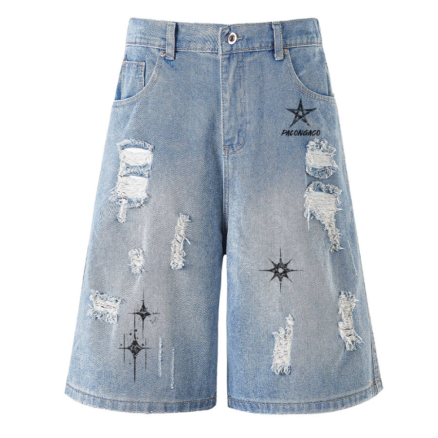PAL ONGACO Denim Shorts Unisex Moderate Straight Fit Pants
