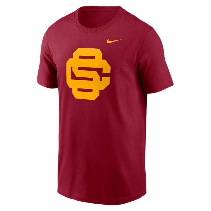 Nike Nike College T Shirts Men's Dark Red Crew Neck Moderate