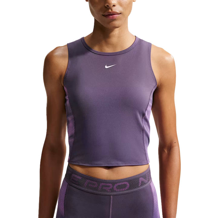 Nike Nike Pro Sleeveless Sports Shirts Women's Dark Raisin/Light Magenta/White Crew Neck Moderate
